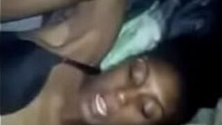 Sexy black girl taking white dick porn video